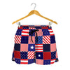 American Patriotic Patchwork Print Women's Shorts