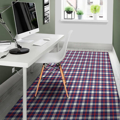 American Patriotic Plaid Print Area Rug
