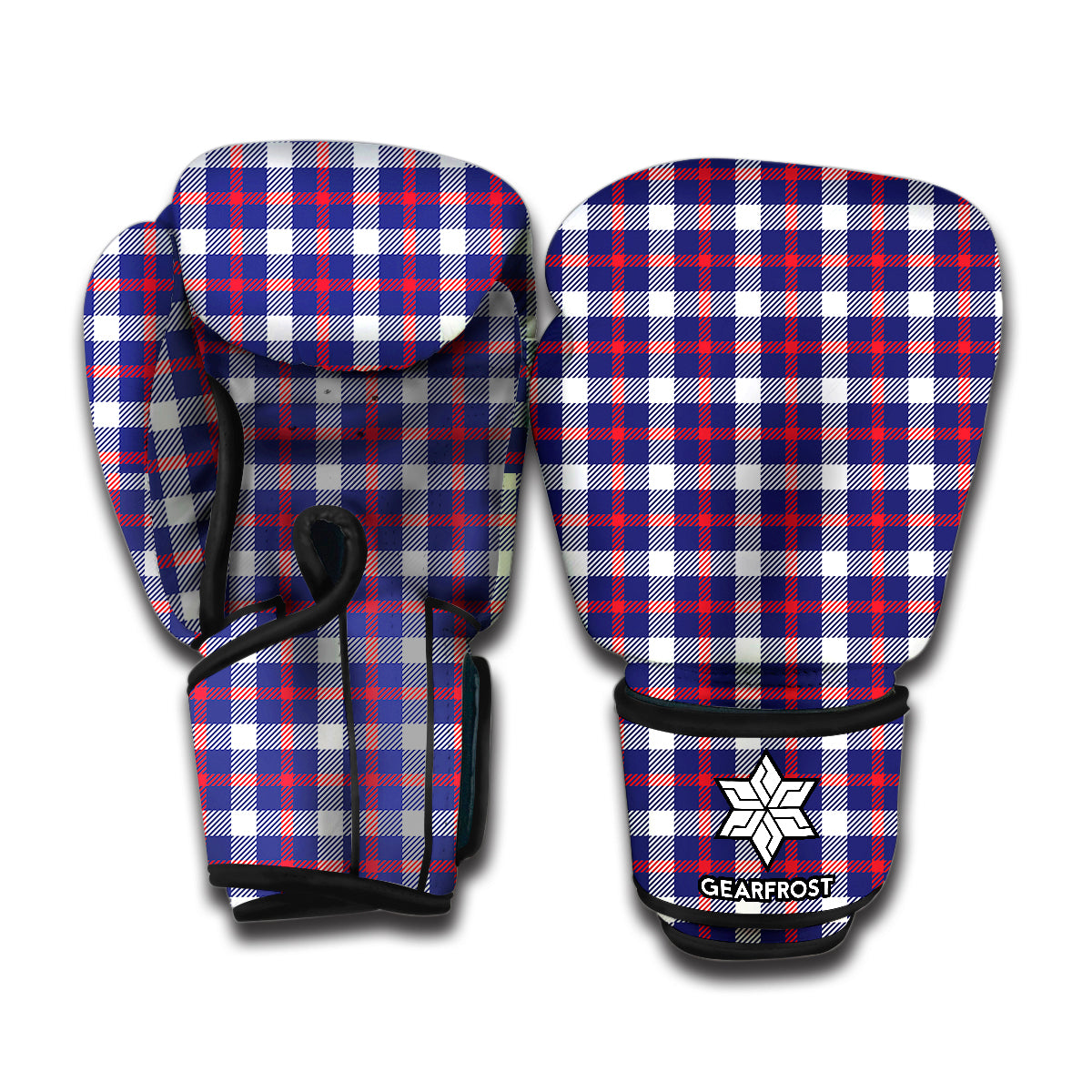 American Patriotic Plaid Print Boxing Gloves