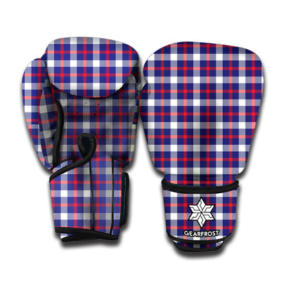 American Patriotic Plaid Print Boxing Gloves