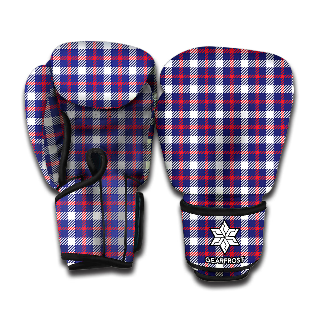 American Patriotic Plaid Print Boxing Gloves