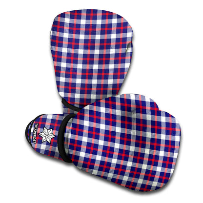 American Patriotic Plaid Print Boxing Gloves
