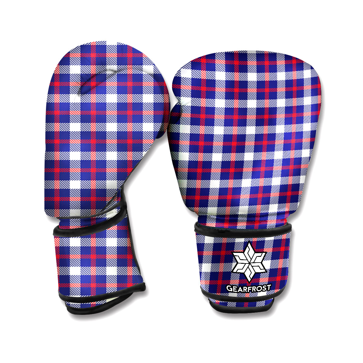 American Patriotic Plaid Print Boxing Gloves