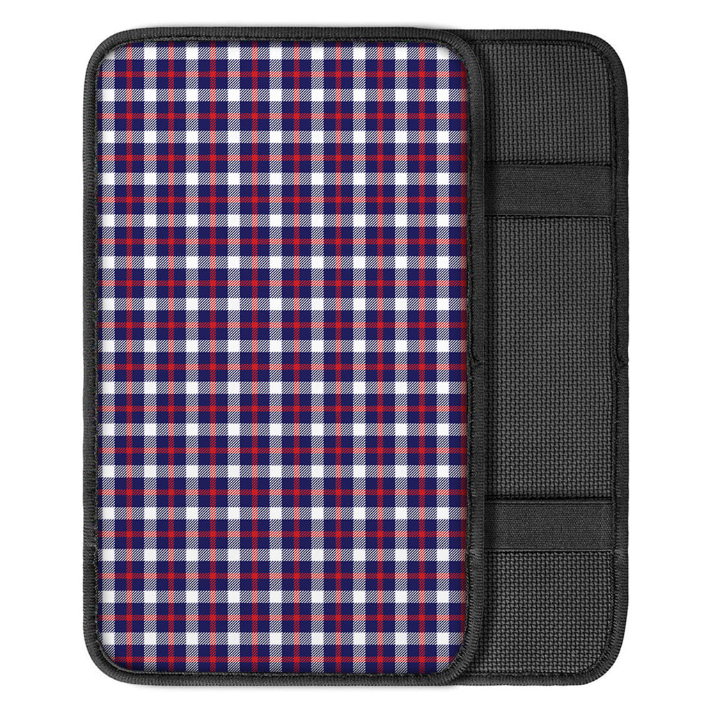 American Patriotic Plaid Print Car Center Console Cover
