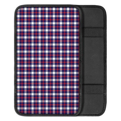 American Patriotic Plaid Print Car Center Console Cover