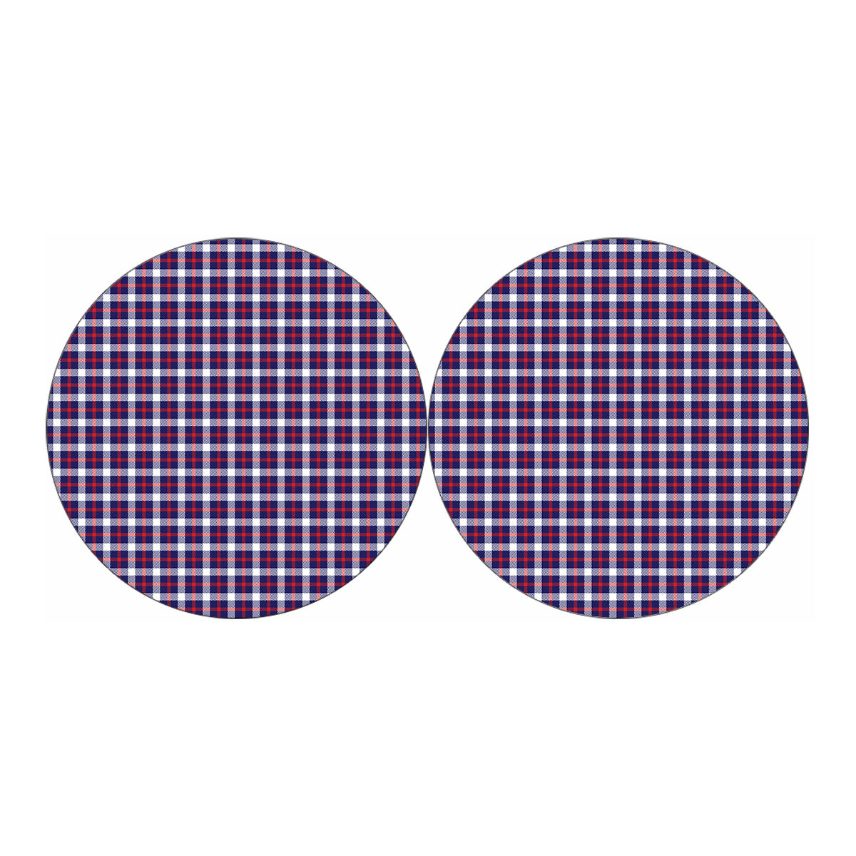 American Patriotic Plaid Print Car Coasters