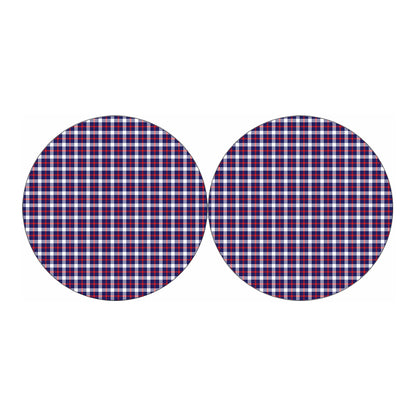 American Patriotic Plaid Print Car Coasters