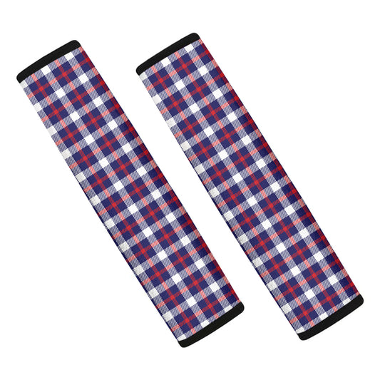 American Patriotic Plaid Print Car Seat Belt Covers