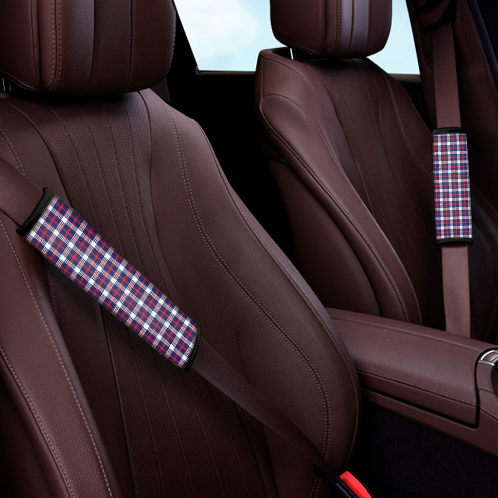 American Patriotic Plaid Print Car Seat Belt Covers