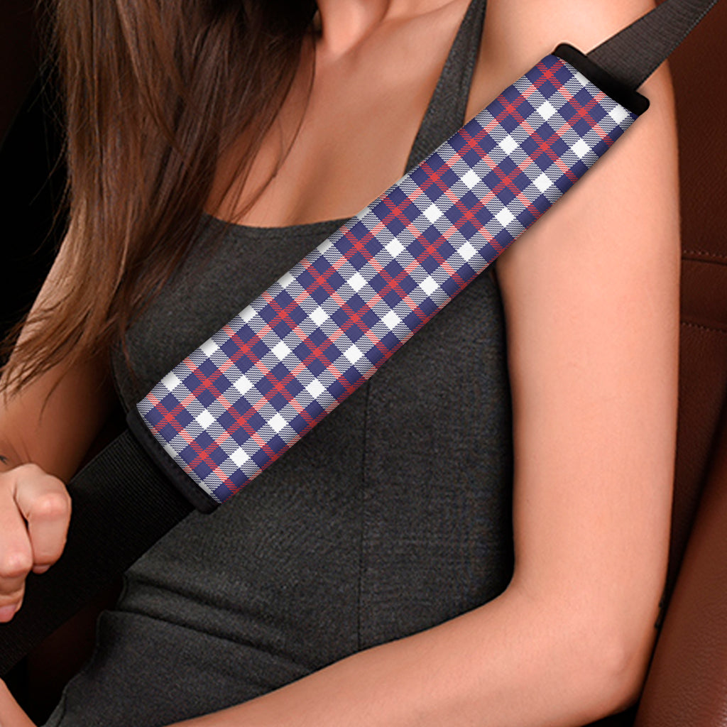 American Patriotic Plaid Print Car Seat Belt Covers