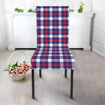 American Patriotic Plaid Print Dining Chair Slipcover