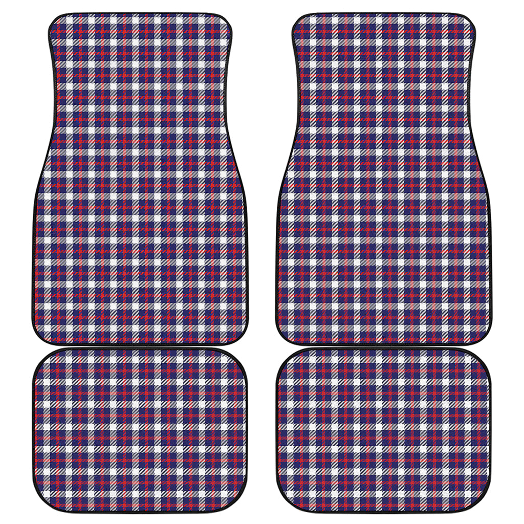 American Patriotic Plaid Print Front and Back Car Floor Mats
