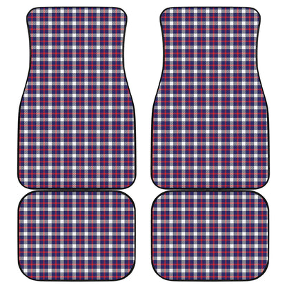 American Patriotic Plaid Print Front and Back Car Floor Mats