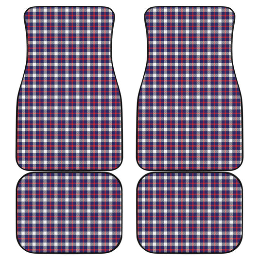 American Patriotic Plaid Print Front and Back Car Floor Mats
