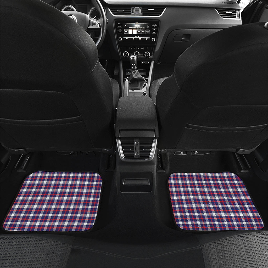 American Patriotic Plaid Print Front and Back Car Floor Mats