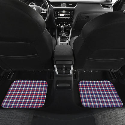 American Patriotic Plaid Print Front and Back Car Floor Mats