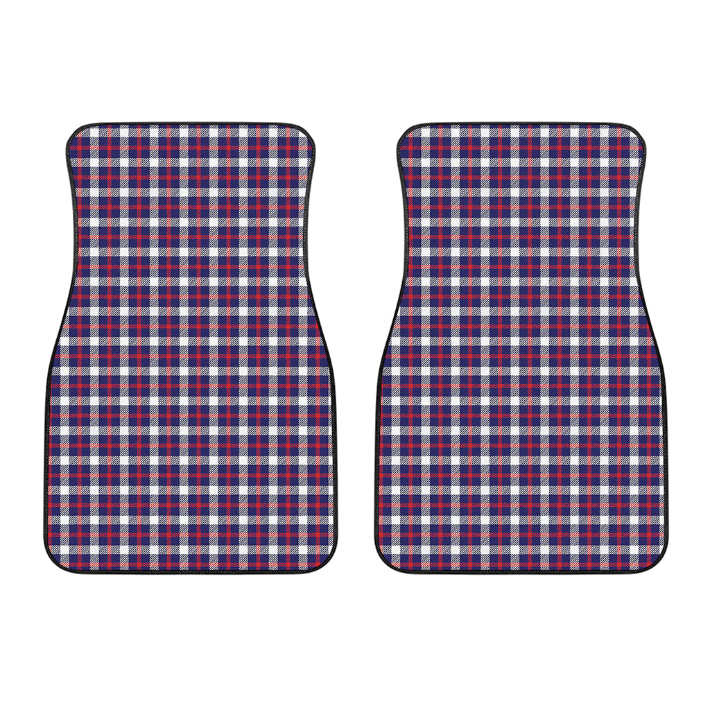 American Patriotic Plaid Print Front Car Floor Mats