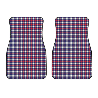 American Patriotic Plaid Print Front Car Floor Mats