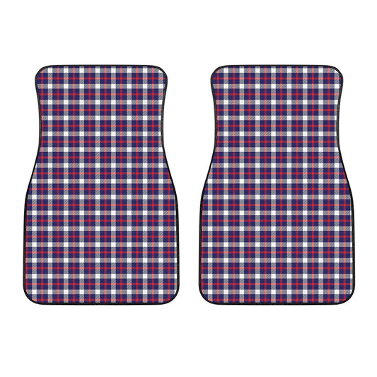 American Patriotic Plaid Print Front Car Floor Mats