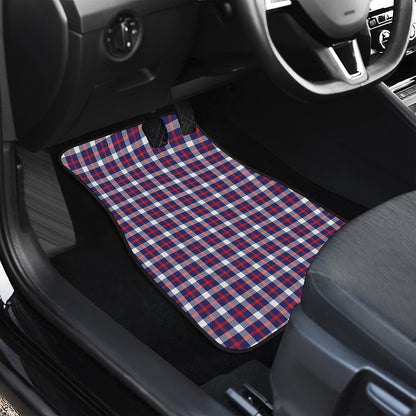 American Patriotic Plaid Print Front Car Floor Mats