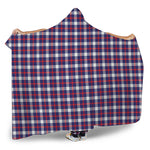 American Patriotic Plaid Print Hooded Blanket