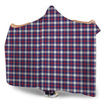 American Patriotic Plaid Print Hooded Blanket