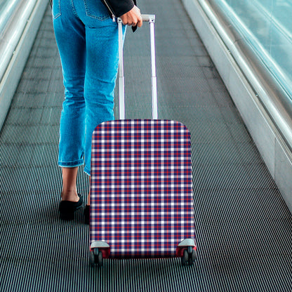 American Patriotic Plaid Print Luggage Cover