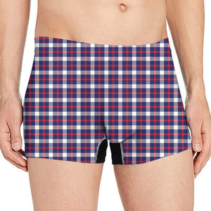 American Patriotic Plaid Print Men's Boxer Briefs