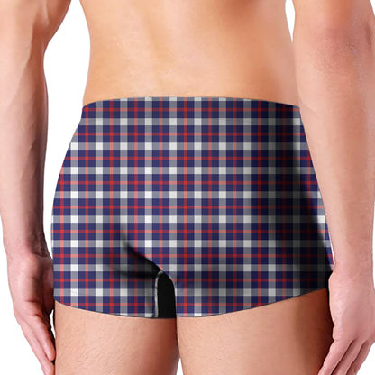 American Patriotic Plaid Print Men's Boxer Briefs