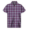 American Patriotic Plaid Print Men's Short Sleeve Shirt