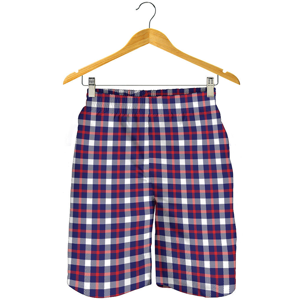 American Patriotic Plaid Print Men's Shorts