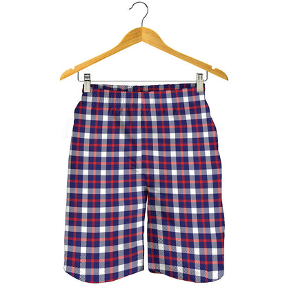 American Patriotic Plaid Print Men's Shorts