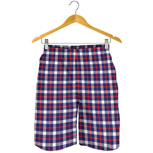 American Patriotic Plaid Print Men's Shorts