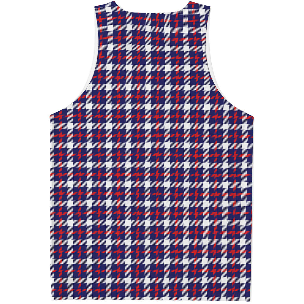 American Patriotic Plaid Print Men's Tank Top