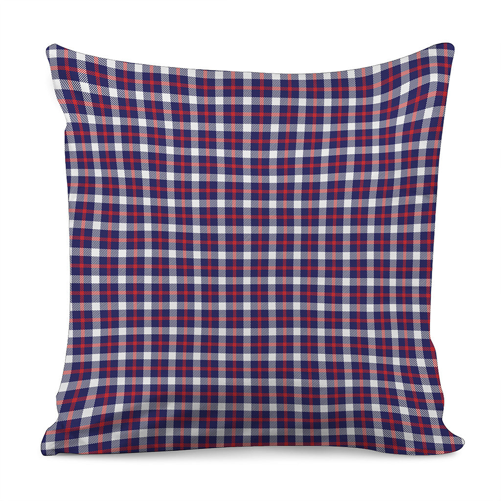 American Patriotic Plaid Print Pillow Cover