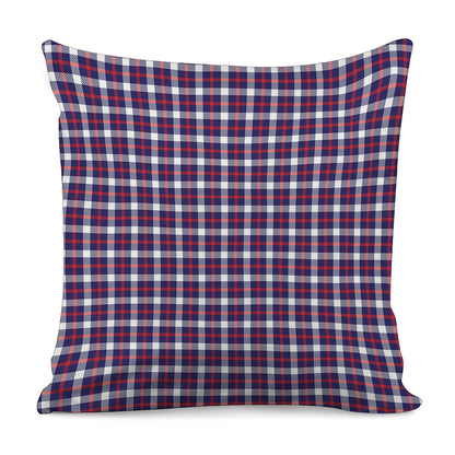 American Patriotic Plaid Print Pillow Cover