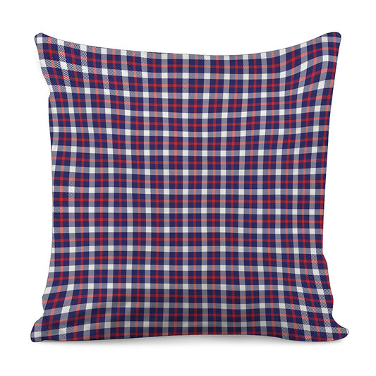 American Patriotic Plaid Print Pillow Cover
