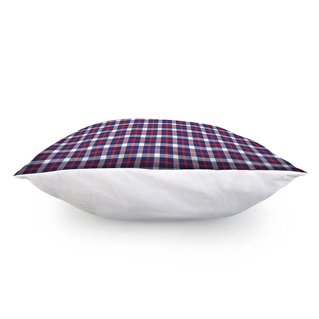 American Patriotic Plaid Print Pillow Cover