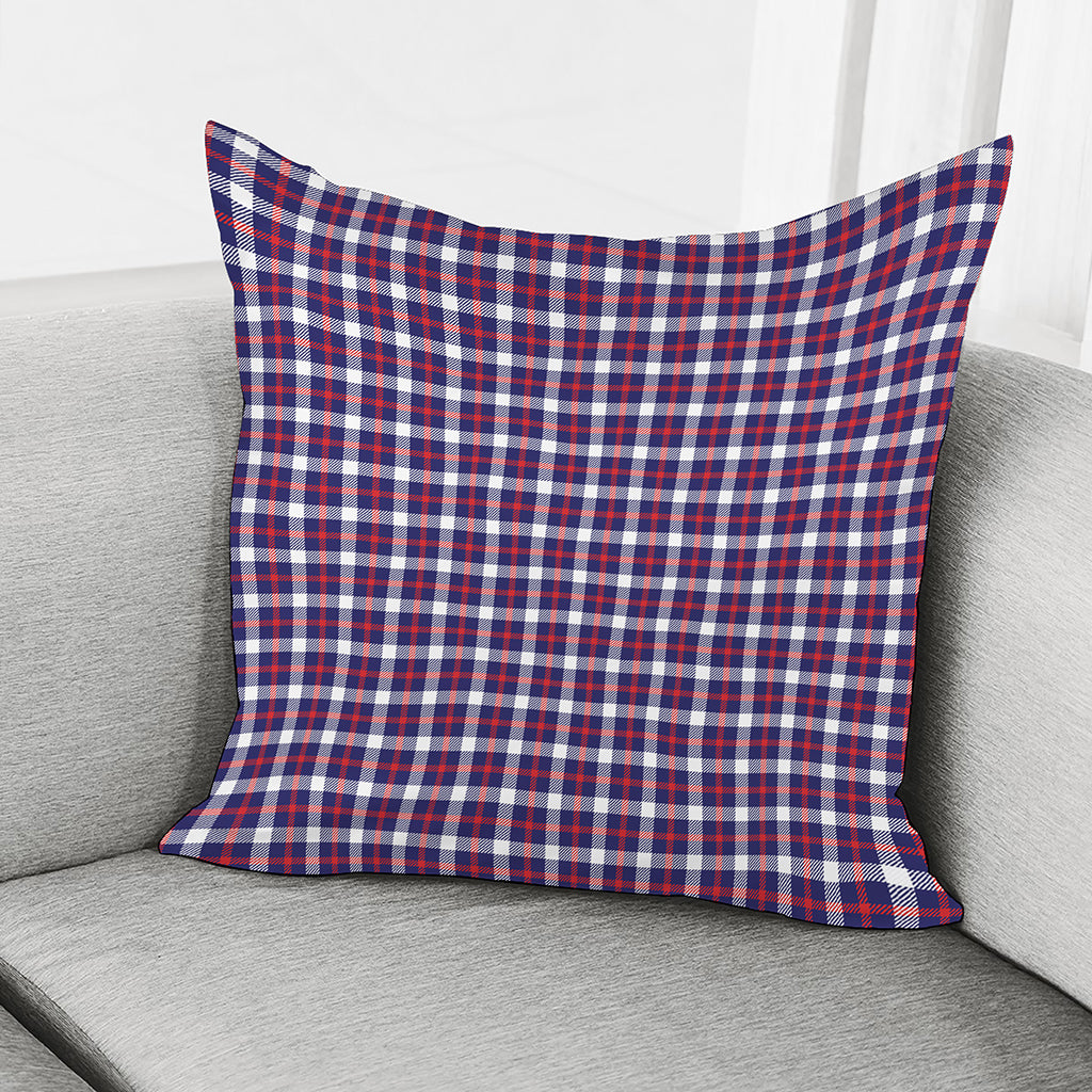 American Patriotic Plaid Print Pillow Cover