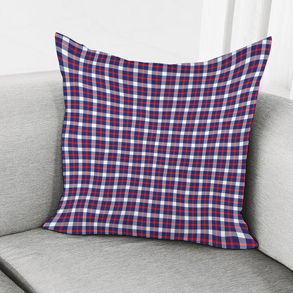 American Patriotic Plaid Print Pillow Cover