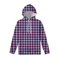American Patriotic Plaid Print Pullover Hoodie