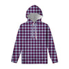 American Patriotic Plaid Print Pullover Hoodie