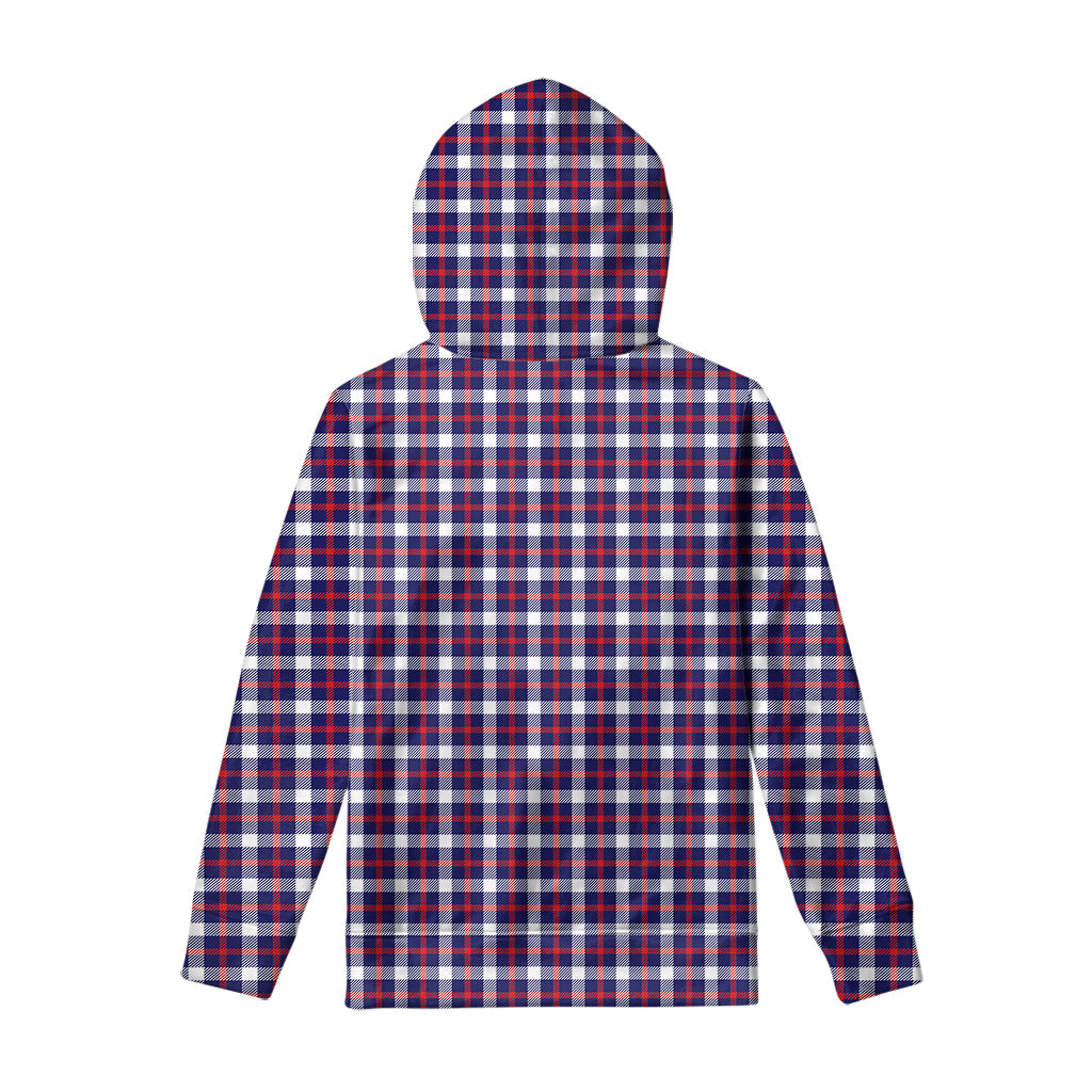 American Patriotic Plaid Print Pullover Hoodie