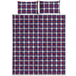 American Patriotic Plaid Print Quilt Bed Set