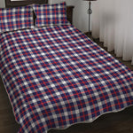American Patriotic Plaid Print Quilt Bed Set