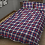 American Patriotic Plaid Print Quilt Bed Set