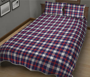 American Patriotic Plaid Print Quilt Bed Set