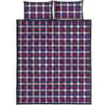 American Patriotic Plaid Print Quilt Bed Set