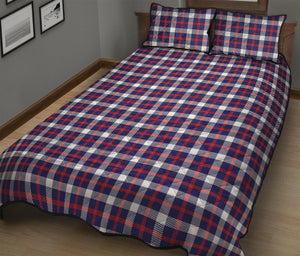 American Patriotic Plaid Print Quilt Bed Set