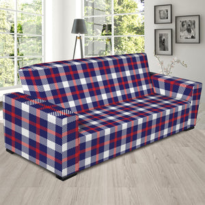 American Patriotic Plaid Print Sofa Slipcover